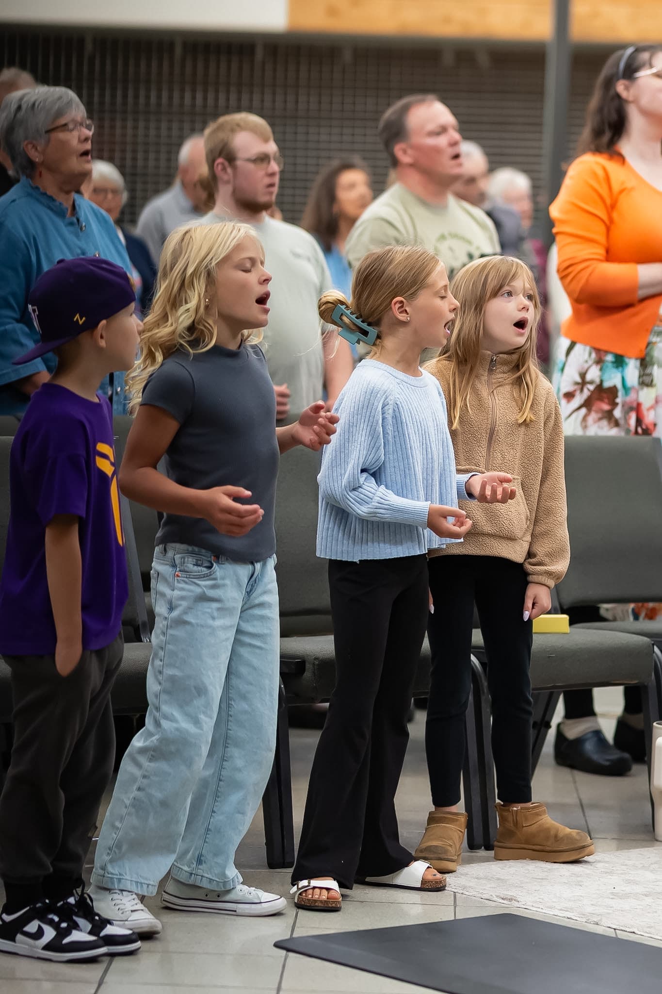 Children singing with the CTK Hope church family